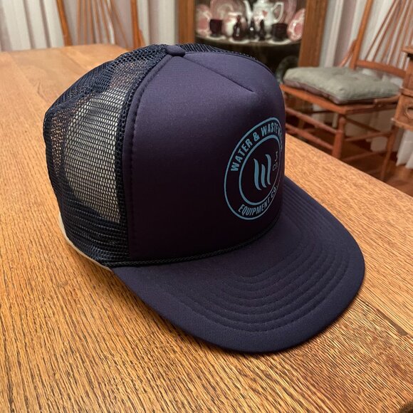 Men's Water & Waste Water Equipment Co.Blue Snapback Mesh Back Trucker Hat Cap - Picture 4 of 11